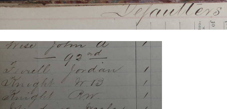 R. W. Knight, 1872 tax defaulter, 92nd militia district, Washington County, Georgia